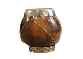 CALEBASSE A MATE TRADITIONNELLE "Pied lisse alpaca"