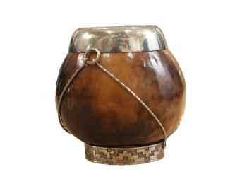 CALEBASSE A MATE TRADITIONNELLE "Pied lisse alpaca"