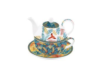 Coffret égoiste Théiére 35cl + bol 35cl en porcelaine ATMOSPHÈRE EQUATORIAL