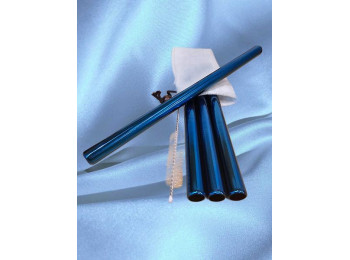 KIT 4 PAILLES INOX BLEU BUBBLE TEA