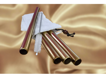 KIT 4 PAILLES INOX OR BUBBLE TEA