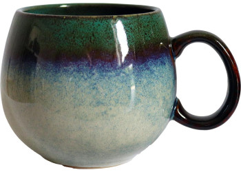 MUG PORCELAINE BOULE 50CL VERT/BLEU/GRIS