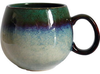 MUG PORCELAINE BOULE 50CL VERT/BLEU/GRIS