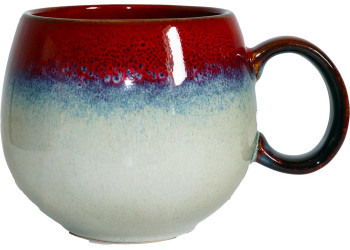 MUG PORCELAINE BOULE 50CL ROUGE/BLEU/GRIS