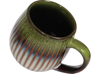 MUG BOULE 50CL NERVURÉ VERT/BLEU/BLANC