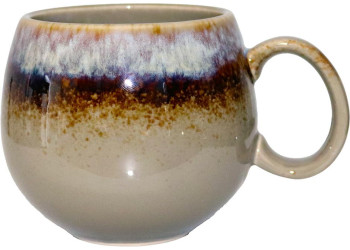 MUG PORCELAINE BOULE 50CL MARRON/BLEU CLAIR