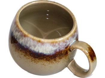 MUG PORCELAINE BOULE 50CL MARRON/BLEU CLAIR