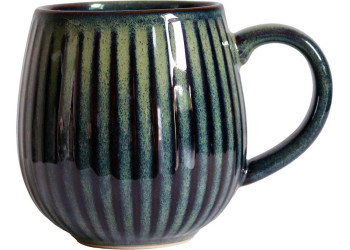 MUG BOULE 50CL NERVURÉ BLEU GRIS