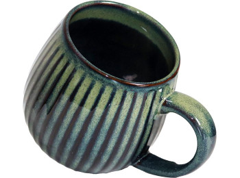 MUG BOULE 50CL NERVURÉ BLEU GRIS