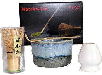 SET MATCHA GLASSE BLEU GRIS 