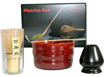 SET MATCHA ROUGE CUIR