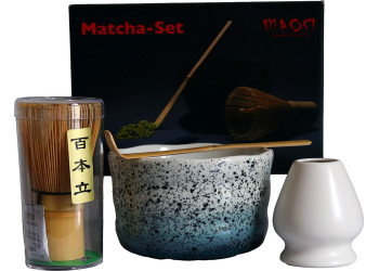 SET MATCHA BLEU MOUCHETÉ 
