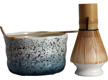 SET MATCHA BLEU MOUCHETÉ 