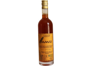 Bouteille de sirop artisanal a l'ananas 25cl, marque BIAU'CEAN